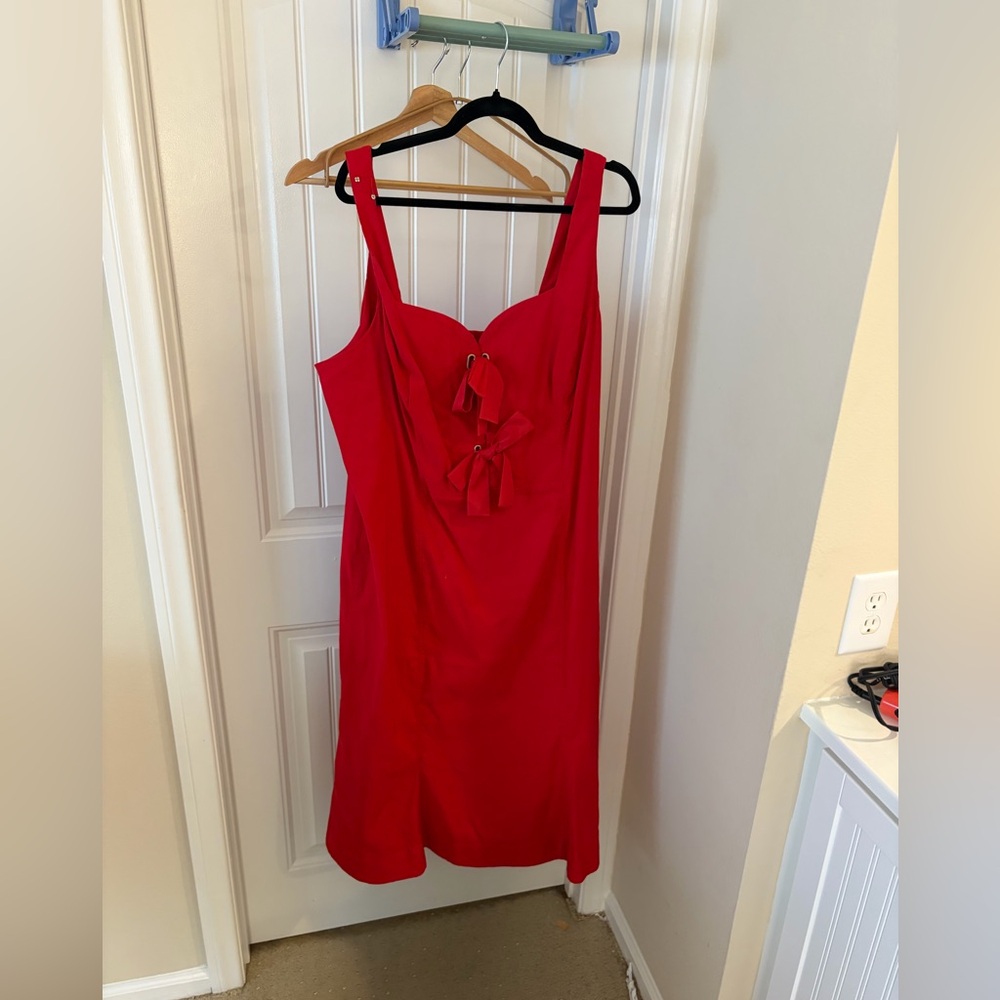 Anthropologie sweetheart red dress